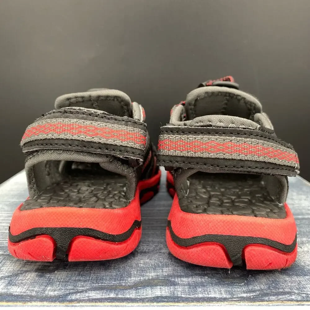 DREAM PAIRS Boys Athletic Sandals Black/Red Size 10